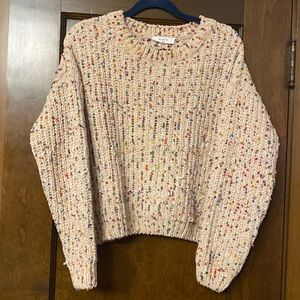 Elodie Chenille Chunky Knit Confetti Crop Sweater - Size M